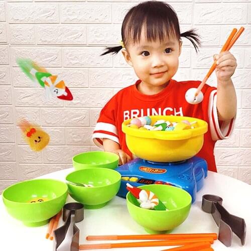 Baby Toys Simulation Chopsticks Parent-child Games Family Toy Hot Pot Clip Four-player Game Set For Children Gifts