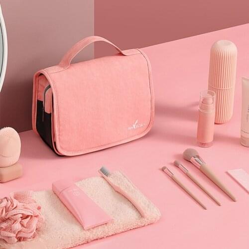 Travel Toiletry Bag Hanger Hook Portable Wash Bag Men Women Makeup Cases Storage Bag Cosmetic Organizer Waterproof Zipper Bag