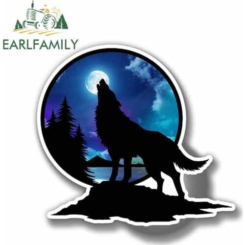EARLFAMILY 13cm X 11.8cm For Wolf Personality Creative Stickers Vinyl Car Sticker Body For Car Car Accessories Graffiti Stickers