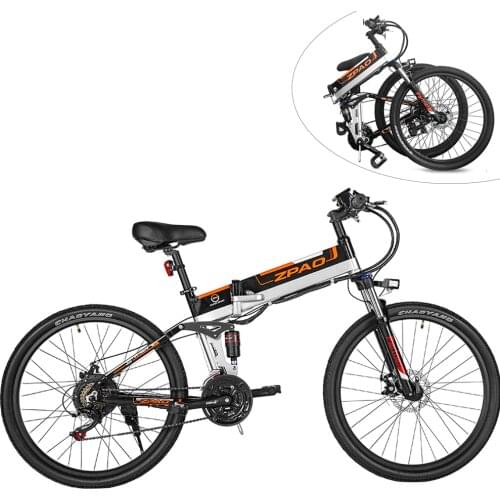 ZPAO E Bicycle 26” E-Bike High Power Electric Folding Bike 21 Speed Mountain Ebike Aluminum Alloy Frame Bycycle