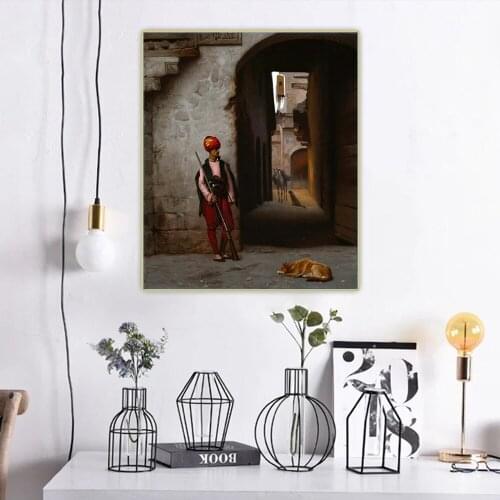 The Guard by Jean Leon Gerome Canvas Art Oil Decorative Painting Aesthetic Picture Wall Decor Home Living Room Decoration