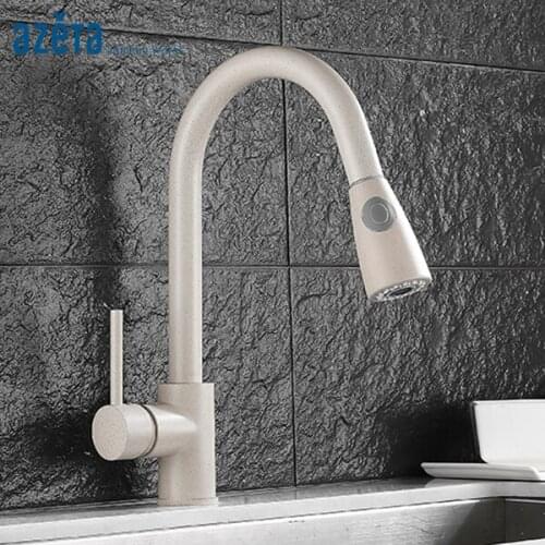 Azeta Paint Spraying Kitchen Faucets Single Handle Pull Out Sprayer 2-Function Water Outlet Kitchen Sink Tap Torneira MK9824P