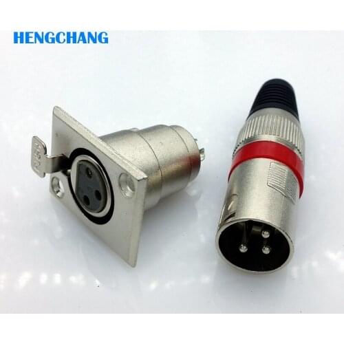 Red 3Pins XLR Male connector Microphone connector MIC Adapter with socket 3pins XLR connector for microphone