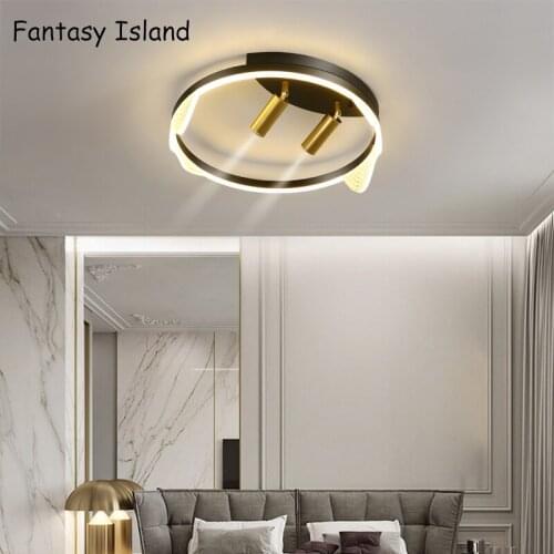 Creative Modern LED Ceiling Light For Living Room Dining Kitchen Bedroom Home Black/Gold Round Lamps spotlight Lighting Fixture