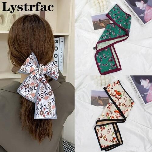 Lystrfac New Print Headband Slik HeadScarf for Women Girls Long Hair Ribbon Multifunctional Ribbon Female Hair Accessories