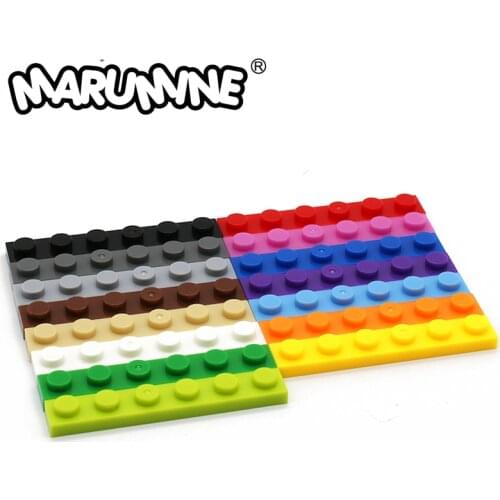 Marumine 1x6 Dots Baseplate Building Blocks 40PCS 3666 Classic Plate MOC Bricks Accessories Educational STEM Toys for Boys Girls