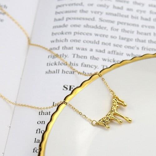 Copper Necklace Gold Geometric Lava Pendants Punk Charm Necklaces 2021 New Arrivals Jewelry For Party Bar