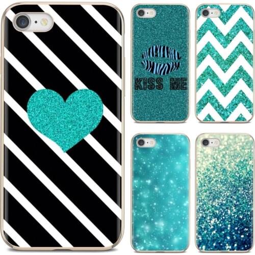 Soft Silicone Case For Xiaomi Redmi 2 S2 3 3S 4 4A 5 5A 5 6 6A 7A 9 9T 9C 9A Pro Pocophone F1 Teal Blue Glitter Background