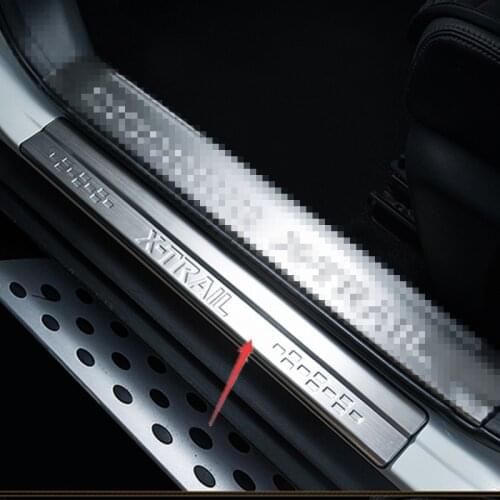 Stainless Steel Door Sill Scuff Plate for 2014-2019 Nissan X-Trail X Trail XTrail T32 Welcome Pedal Trim Car Styling Accessories