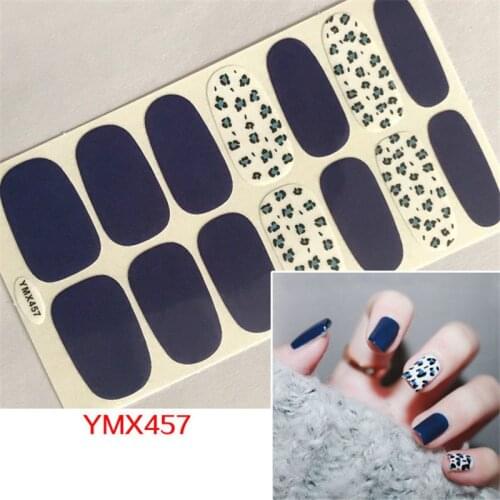 14tips/sheet Beauty Nail Sticker 3D Glitter Decals Leopard Nail Art Supplies Stickers Full Adhesive Manicure Nail Vinyls Decor