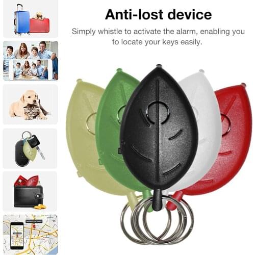 New Key Ring Voice Control Anti-lost Device Leaf Mini Whistle Key Finder Flashing Beeping Remote Kids Key Bag Wallet Locators
