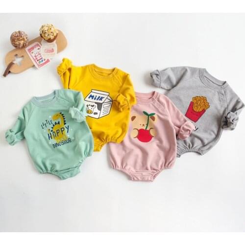 Baby clothes autumn and winter new newborn clothes 100% cotton boys and girls cartoon briefs romper baby Bodysuits kids clothes