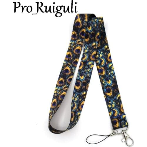 100pcs feathers Vintage Neck Strap Lanyard keychain Mobile Phone Badge Holder Rope Key Chain Keyring cosplay Accessory