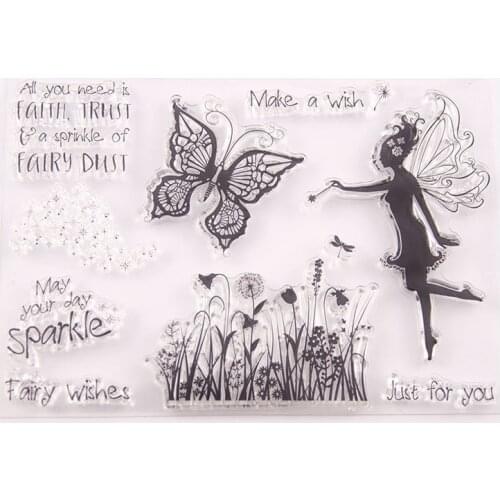 Fairy Butterfly CLEAR STAMPS DIY Scrapbooking Card Album Paper Craft Rubber Transparent Silicon Clear Stamp