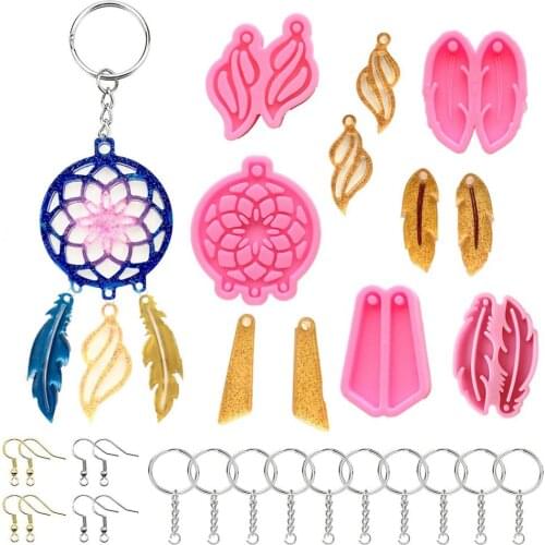 DIY Dream Catcher Feather Earrings Silicone Mold Multi-Style Combination Keychain Silicone Crystal Epoxy Mold Gift for friends