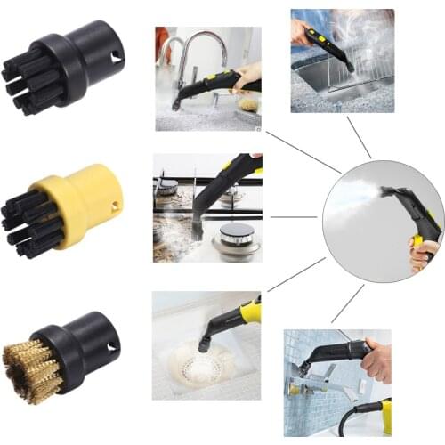 3Pcs/Set Multi Steam Cleaning Nozzle Brush For Karcher SC1 SC2 SC3 SC5 SC6 Steam Cleaner Parts Accessories Round Brush
