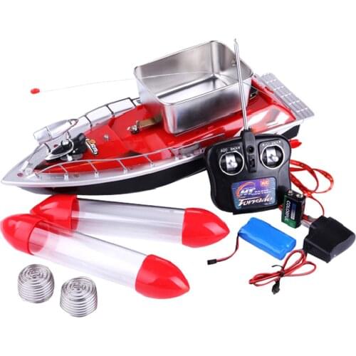 Mini RC Speedboat Bait Boat Carp Hull Speed Boat Remote Control Boat Radio Control Light Toy Finder Model Ship for Fishing Bait