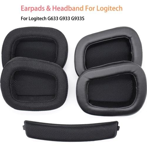 Replacement Ear Pads Cushions Earpads Earmuffs With Headband for Logitech G633 G933 G635 G935 G633S G933S Gaming Headset