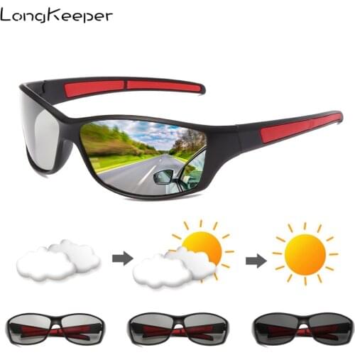 2020 Brand Square Photochromic Sunglasses Men Polarized Chameleon Discoloration Driving Sun Glasses Male Sport Oculos Masculino