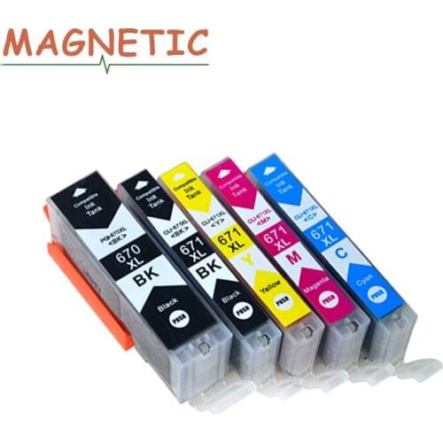 5x PGI670 PGI-670 compatible ink cartridge for canon PIXMA MG5760/MG5765/MG5766/MG6860/MG6865/MG7760/MG7765/MG7766 printer