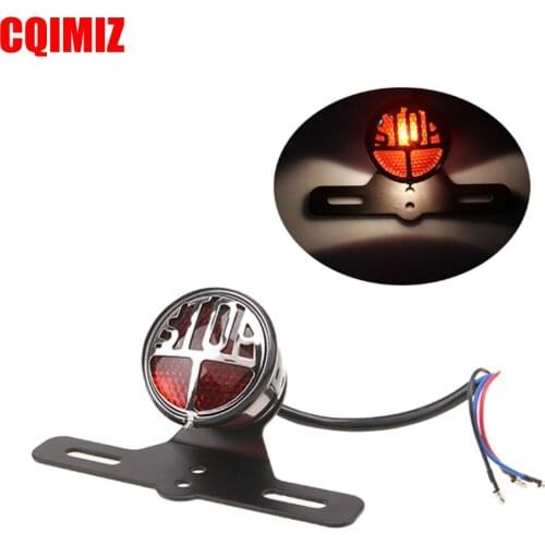 Universal Motorcycle Vintage Taillight Miller Stop Tail Light License Plate Light Bracket For Harley Chopper Cafe Racer