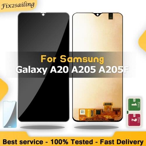 LCD Display For Samsung Galaxy A20 A205/DS A205F A205FD A205A Display Touch Screen Digitizer Assembly Replacement With/No frame