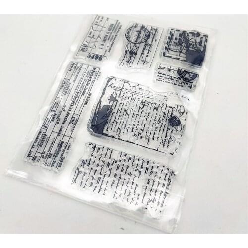11x16CM Newspaper Transparent Seal Clear Stamps Silicone Seal Roller Stamps DIY Scrapbook Album / Card Christmas Wedding