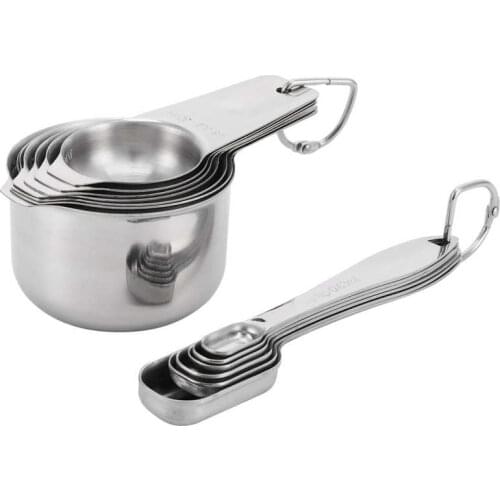 13Pcs Measuring Cups Spoons with Scales Stainless Steel Spoon Set Kitchen Baking Accessory