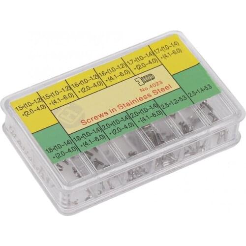 240pcs Watch Rear Case Screws 12 Sizes Boxed Stainless Steel Watch Back Cover Screw Set For Watchmaker Tools Watch Repair parts