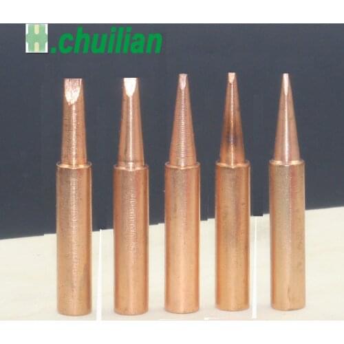 5pcs 900M-T-0.8D 1.2D 2.4D 3.2D 4.2D pure copper iron tip welding tip For HAKKO SAIKE ATTEN AOYUE YIHUA Station Iron