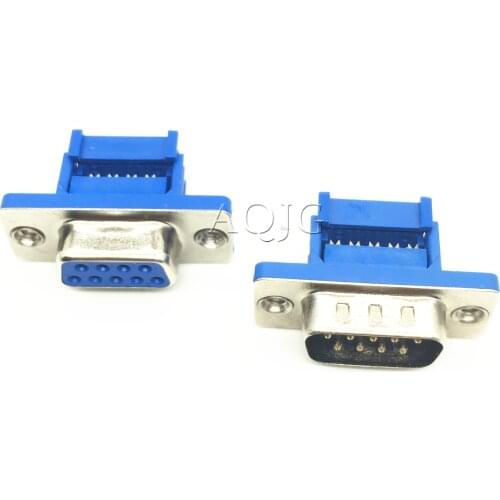 5PCS D-SUB 9-pin DB9 Female/Male IDC crimp adapter plug for ribbon cable