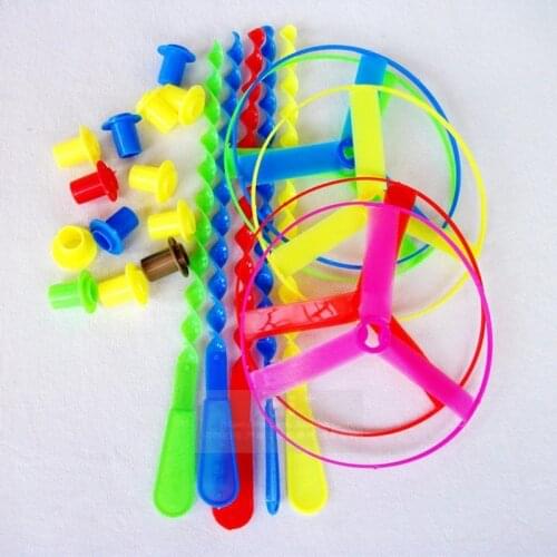 5pcs/lot Children Fun Outdoor Play Set & Sports Games for Kids Novelty Toys Boys Hand Made Rotating Dragonfly Flying Saucer Toy
