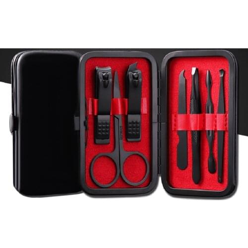 7pcs Manicure Nail Clippers Pedicure Set Portable Travel Hygiene Kit Stainless Steel Cutter Tool Set Home Party Gift For guests
