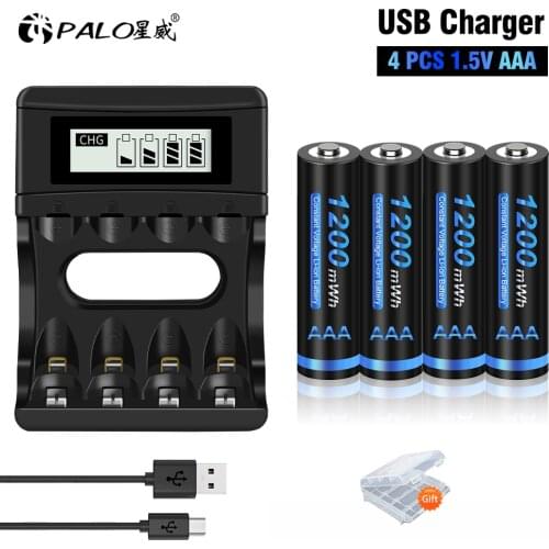 New 1.5V AAA rechargeable battery 1200mWh aaa 1.5v Li-ion battery with 1.5V aa aaa charger 1.5V AAA battery for flashlight toys