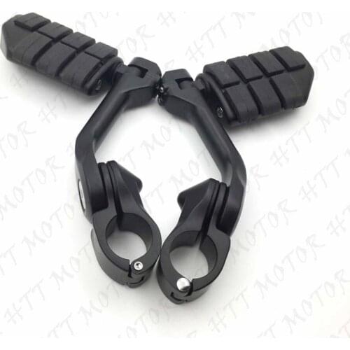 Aftermarket motorcycle parts Black 5" Long Foot Peg Kit 1.25" Engine Guard For Honda Valkyrie 1800 2004 Yamaha Suzuki BOULEVARD