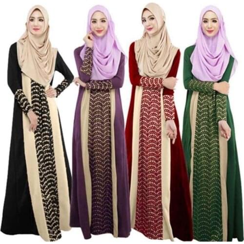 Arab Robe Dress Muslim Ethnic Outfit Long Dress Lace Stitching muslim sets hijab turkish dresses