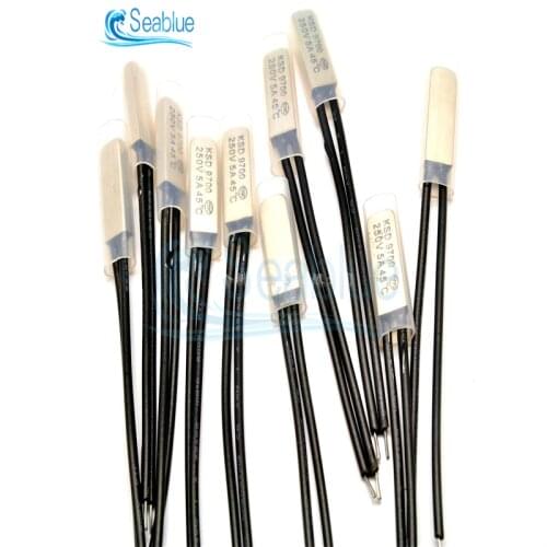 5Pcs KSD9700 250V 5A Bimetal Disc Temperature Control Switch N/O Thermostat Thermal Protector Normal Open Normal Close 40-135