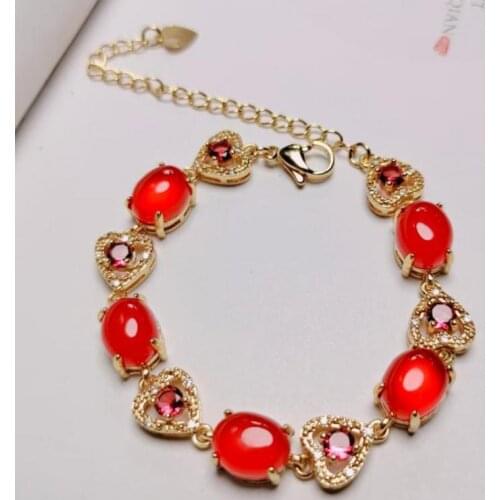 Women Genuine Jade Bracelet Red Chalcedony Fine Jewelry Bangle Real Chinese Certified Jades Stone Accessorie Carnelian Bracelets