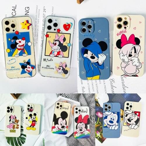 Disney Mickey Minnie Couples Case for IPhone 6/6S/6 Plus/6S Plus/7/8/8 Plus/X/XS/XR/XS Max/11/12 Pro Silicone Protector Cases