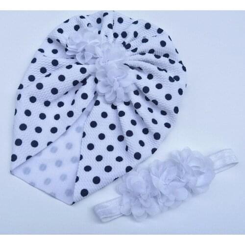 Childrens hat children three chiffon flowers two-piece baby headbands hat suits