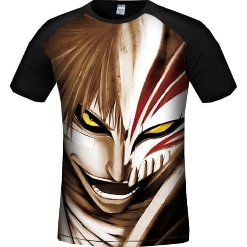 Men Women Vintage Style Prints Classic Anime T-Shirts Tees BLEACH Kurosaki Ichigo 3D Male Harajuku Tee