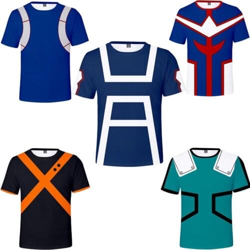Japan Anime My Hero Academia 3D T Shirt Women Men Izuku Midoriya Shouto Todoroki All Might Bakugou Katsuki Himiko Toga Cosplay