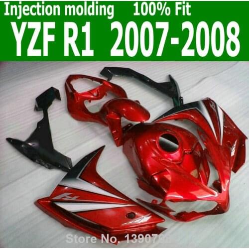INJECTION Fairings For YAMAHA YZF R1 07 08 ( Burnt orange more red ) yzfri 2007 2008 fairing kit CQ26