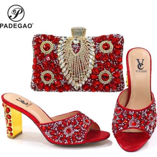 Italian Nigerian Women Party Pumps High Heels Italian Designer Shoes and Bags Matching Set Italy Shoes and Bags Set for Woman