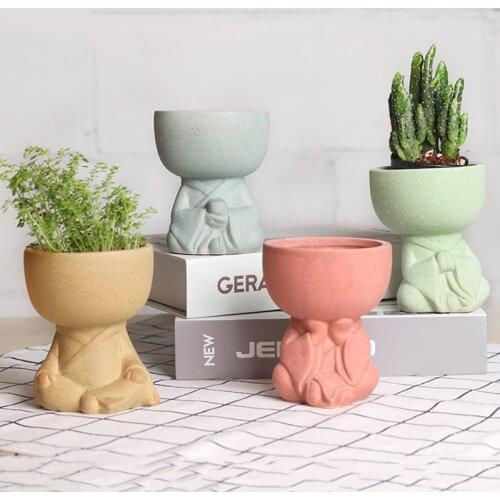 Ceramic Miniature Model Succulent Flower Pots Fairy Garden Decoration Ornament Home Decoration Accessories Ceramic Buddha Potted