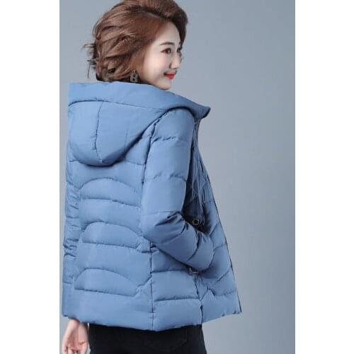 Winter Hooded Jacket Female Short Basic Coat 2021 Fashion Cotton padded Slim Women Coats Plus Size 4XL Warm Loose Parkas Outwear