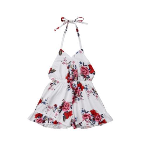 Summer Newborn Baby Girl Floral Romper Halter Sunsuit Clothes Outfit Baby Clothing