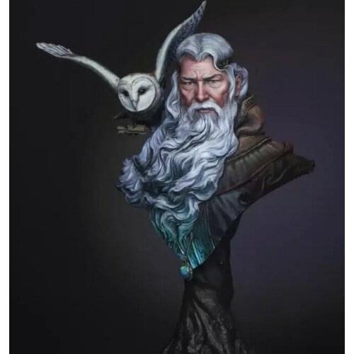 1/10 Scale Resin Bust Master and Owl Figure Model Kit Free Shipping