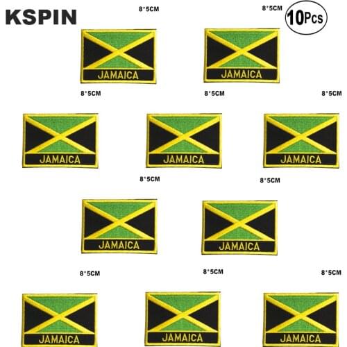Jamaica Flag Embroidery Patches Iron on Saw on Transfer patches Sewing Applications for Clothes in Home&Garden