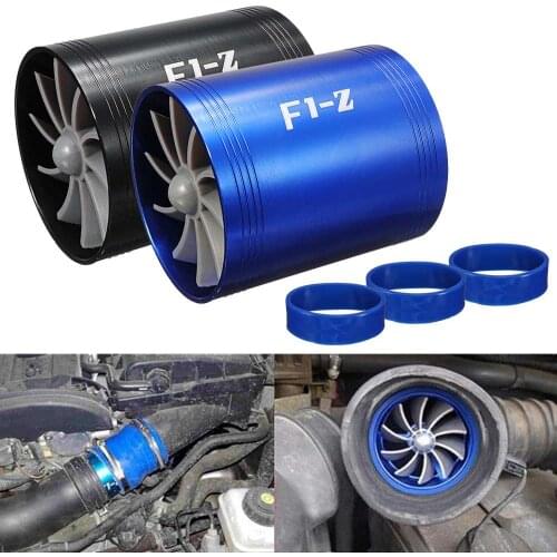 NEW Dual Fan Supercharger Power Air Intake Turbonator with 3 Non-Slip Rubber Holder for Turbine Gas Saver Turbo